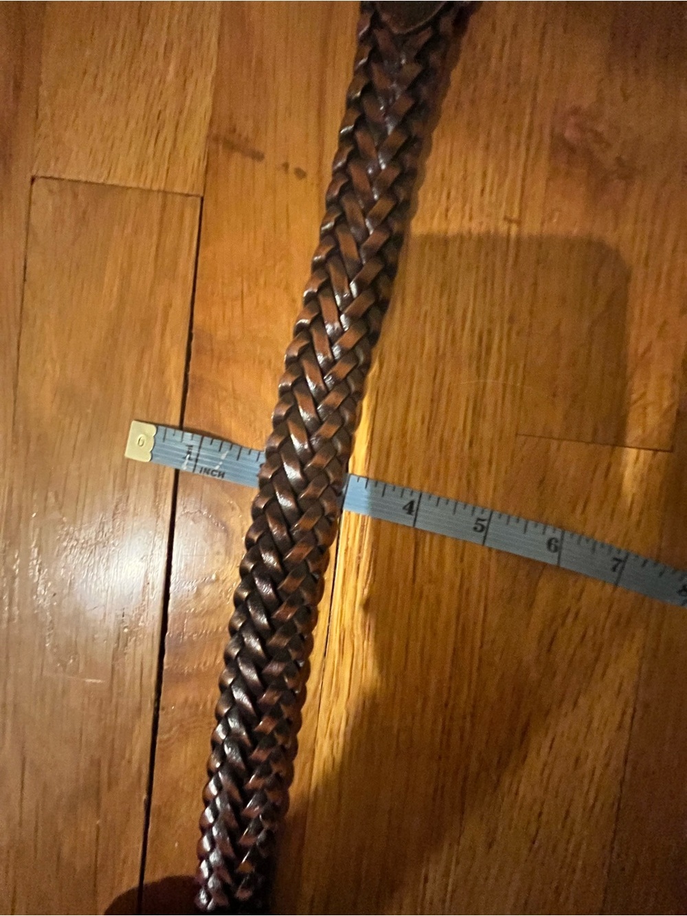 Men's Woven Leather Belt - Brown